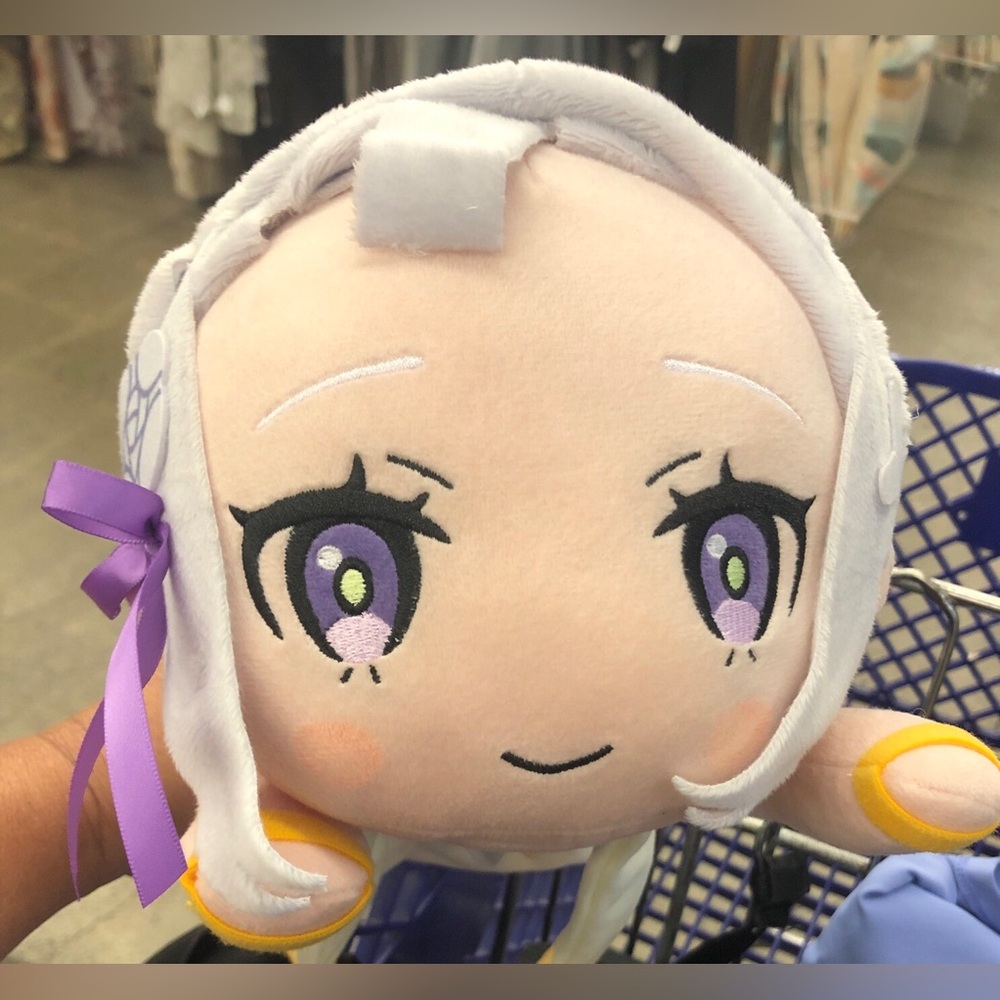 Re:Zero Emilia Nesoberi 12" Plush New Face Pillow - Lavender & Purple